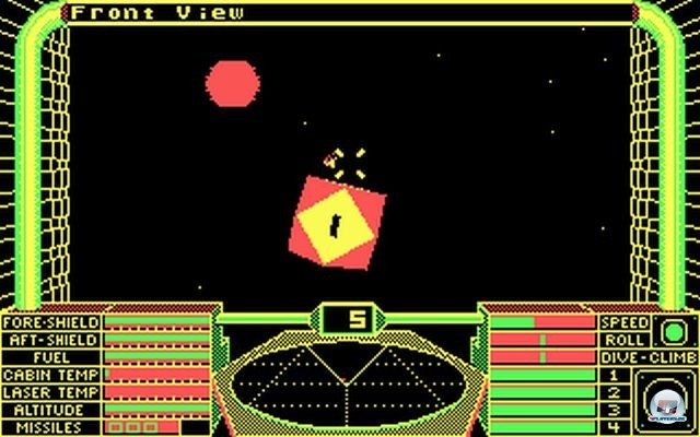 Die Landeanflüge auf die Raumstationen sind legendär (PC, 1987). Die Landeanflüge auf die Raumstationen sind legendär (PC, 1987).