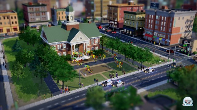 Wütende Sims beschweren sich am Rathaus. Wütende Sims beschweren sich am Rathaus.